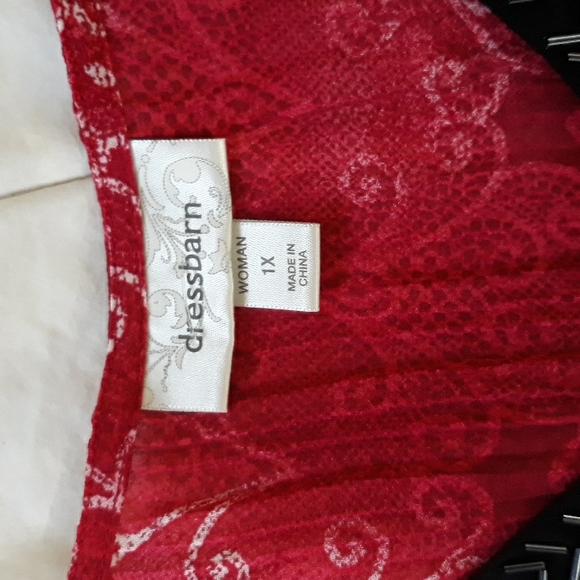 Dress Barn women's size 1x red and black Bohemian tunic - Picture 6 of 6